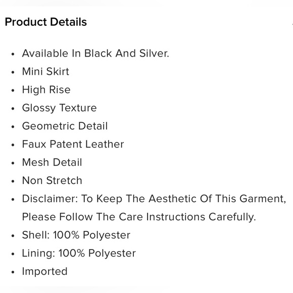 Shiny Faux Black Mini Skirt - Picture 4 of 4